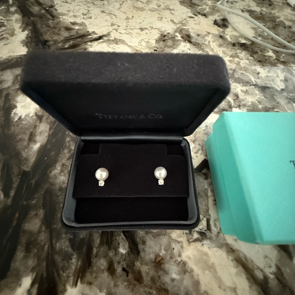 Tiffany & Co. Diamond and Pearl Earrings